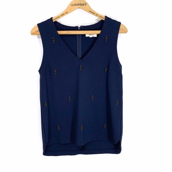 Madewell Tops - Madewell Navy Nightshin Beaded Tank